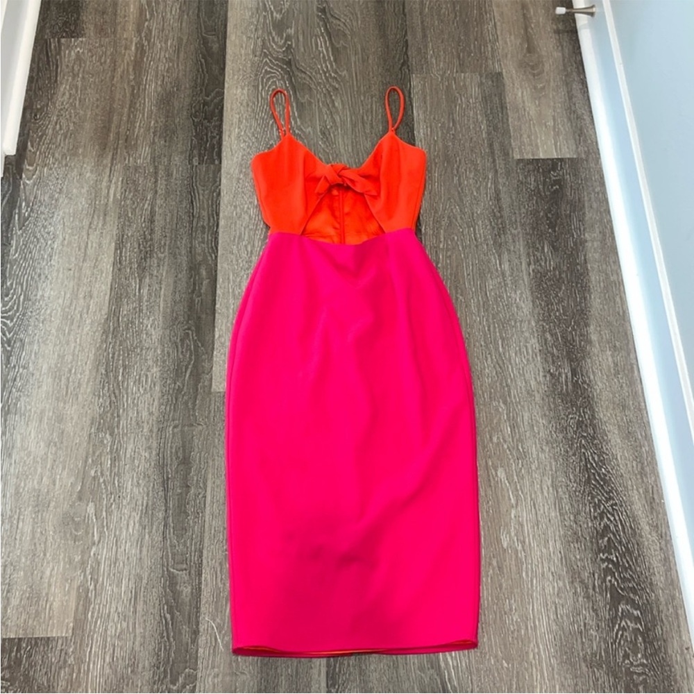 Lovers + Friends Pink Orange Color Block Dress XS